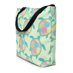 Sea turtle beach bag tote vibrant whimsical print