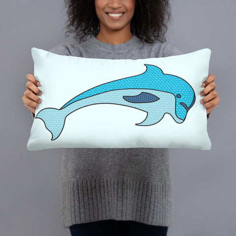 Dolphin Porpoise Throw Pillow Decorative Decor Nautical Beach Ocean