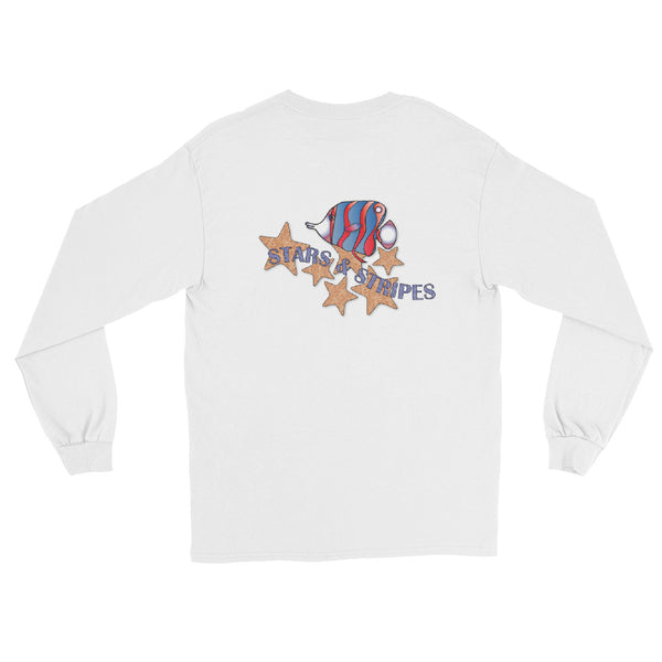 Stars & And Stripes Tropical Fish Ocean Nautical Beach Tee Shirt T-Shirt